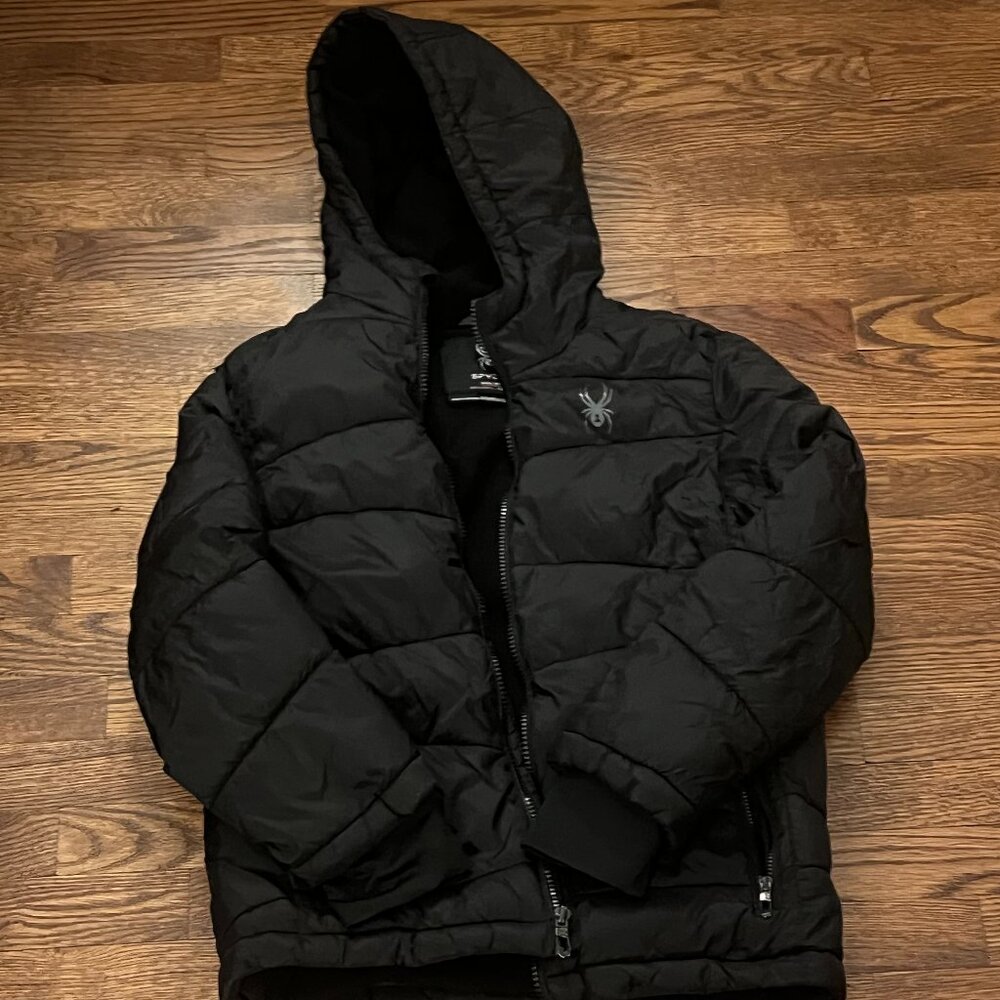 Youth Black Spyder Puffer Jacket (size 10/12) Medium